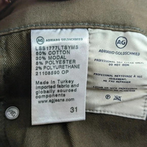 AG Adriano Goldschmied Size 31 Farrah High Rise Skinny Ankle Green Wax Coat Pant - Picture 6 of 11